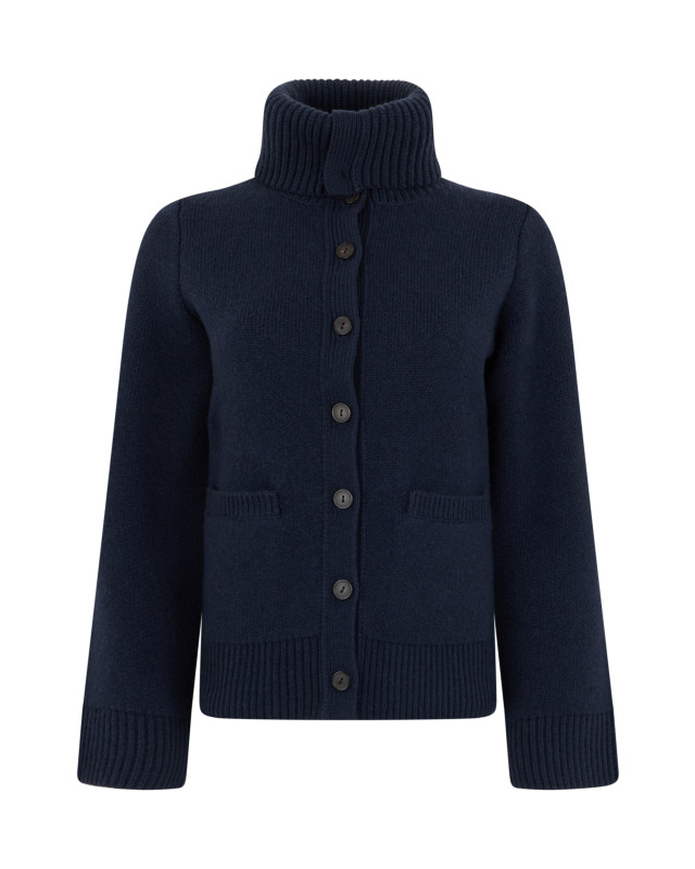 Cardigan with High Collar