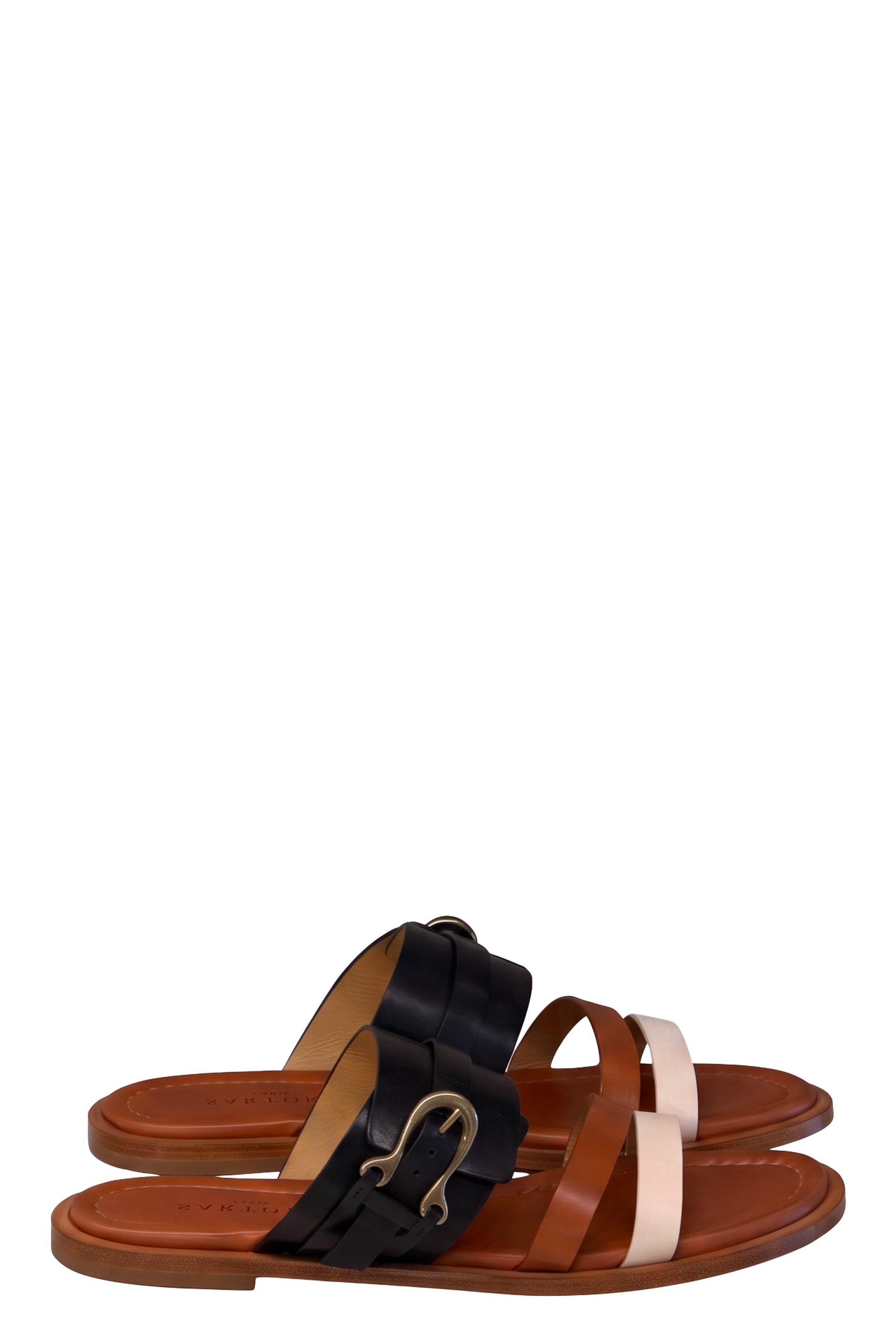 Leather slides