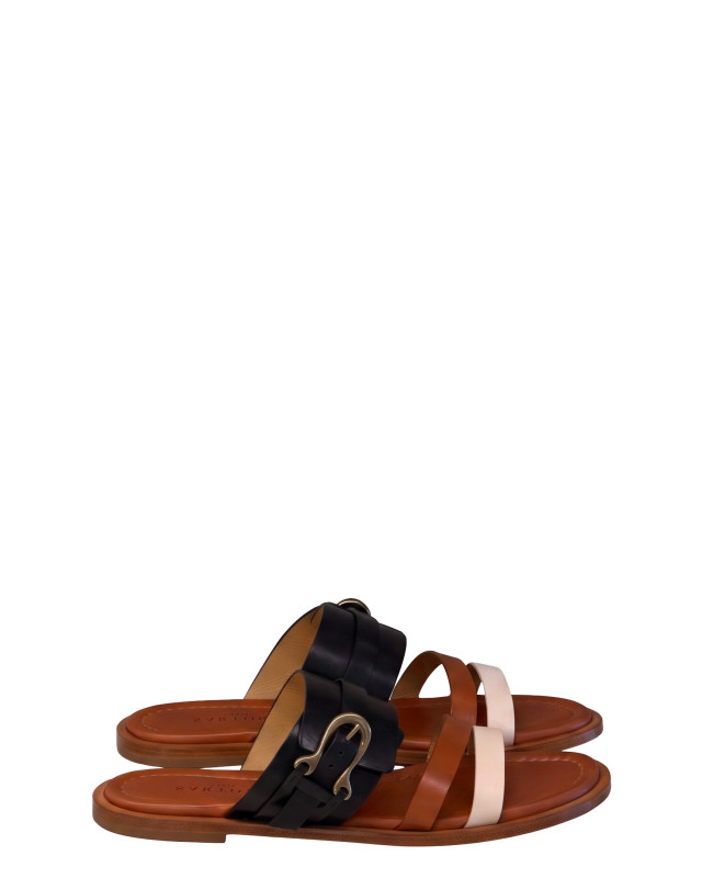 Leather slides