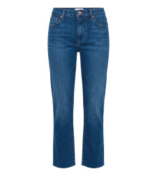 High-rise straight leg jeans
