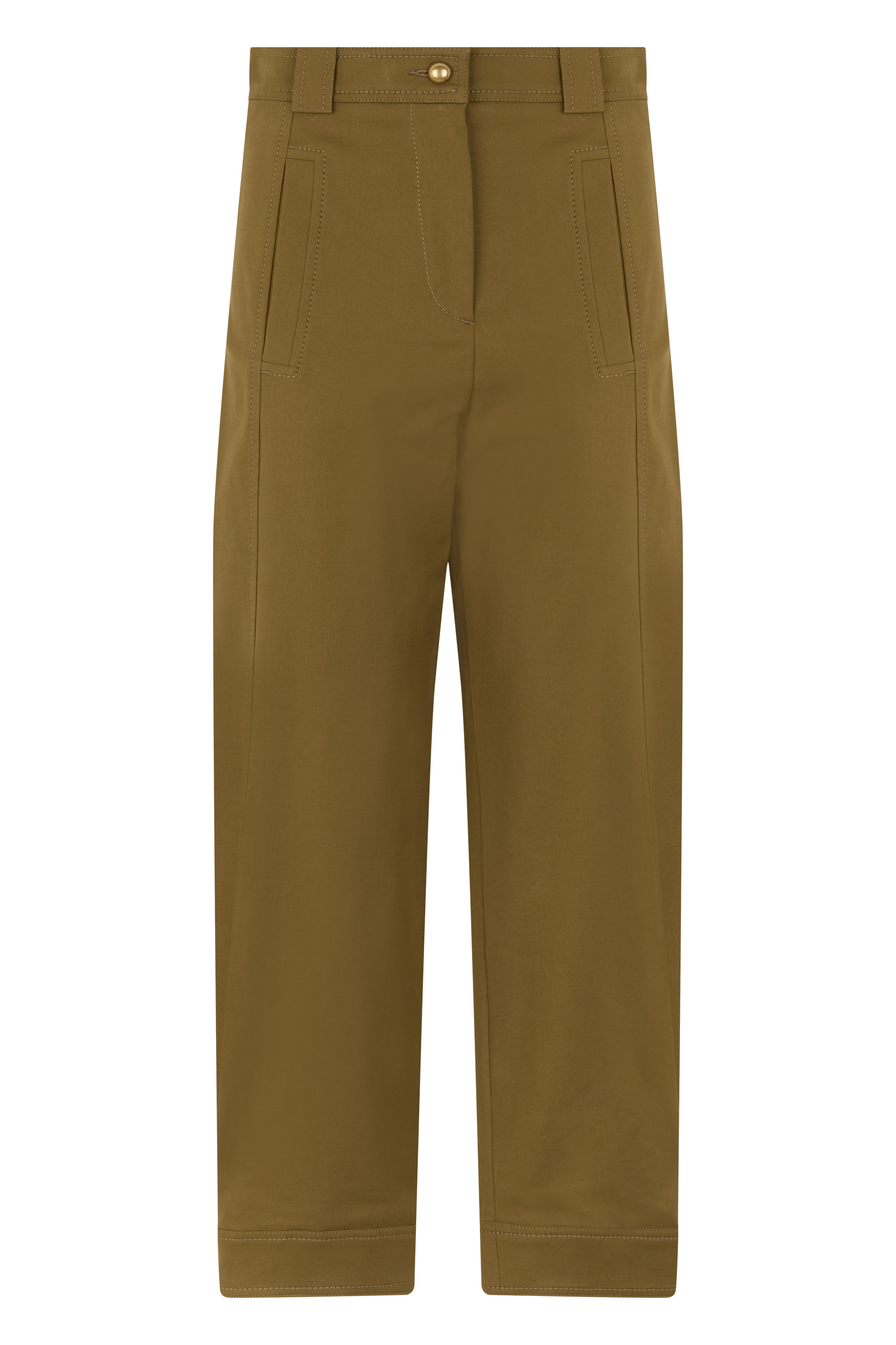 Straight pants with a high waist
