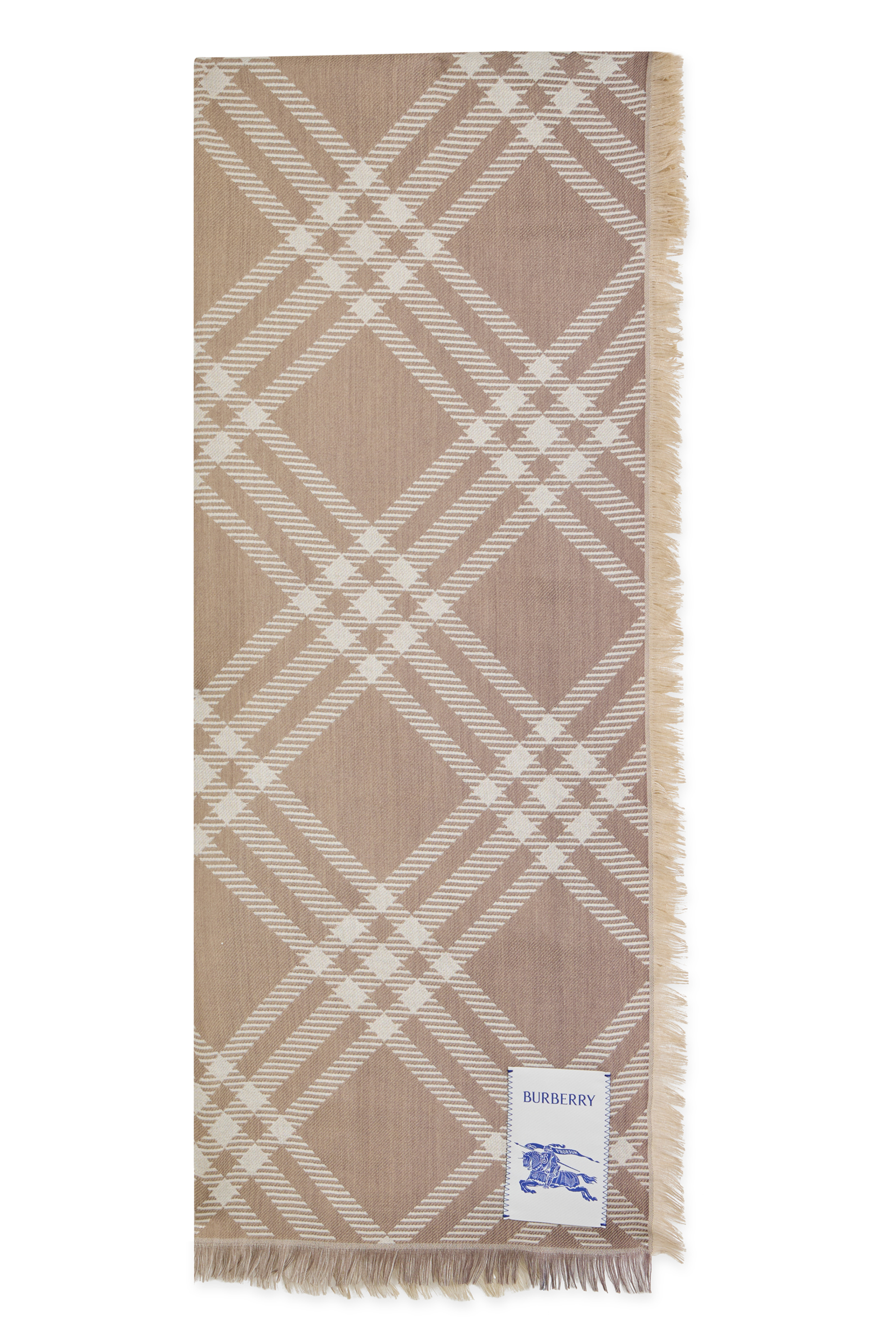 Scarf made of wool and silk with fringes