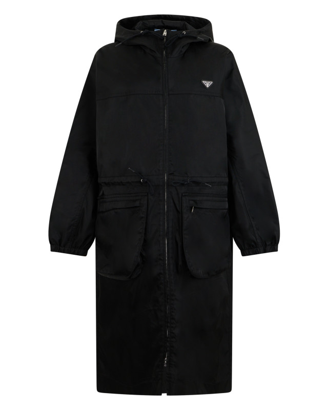 Long jacket with adjustable hood