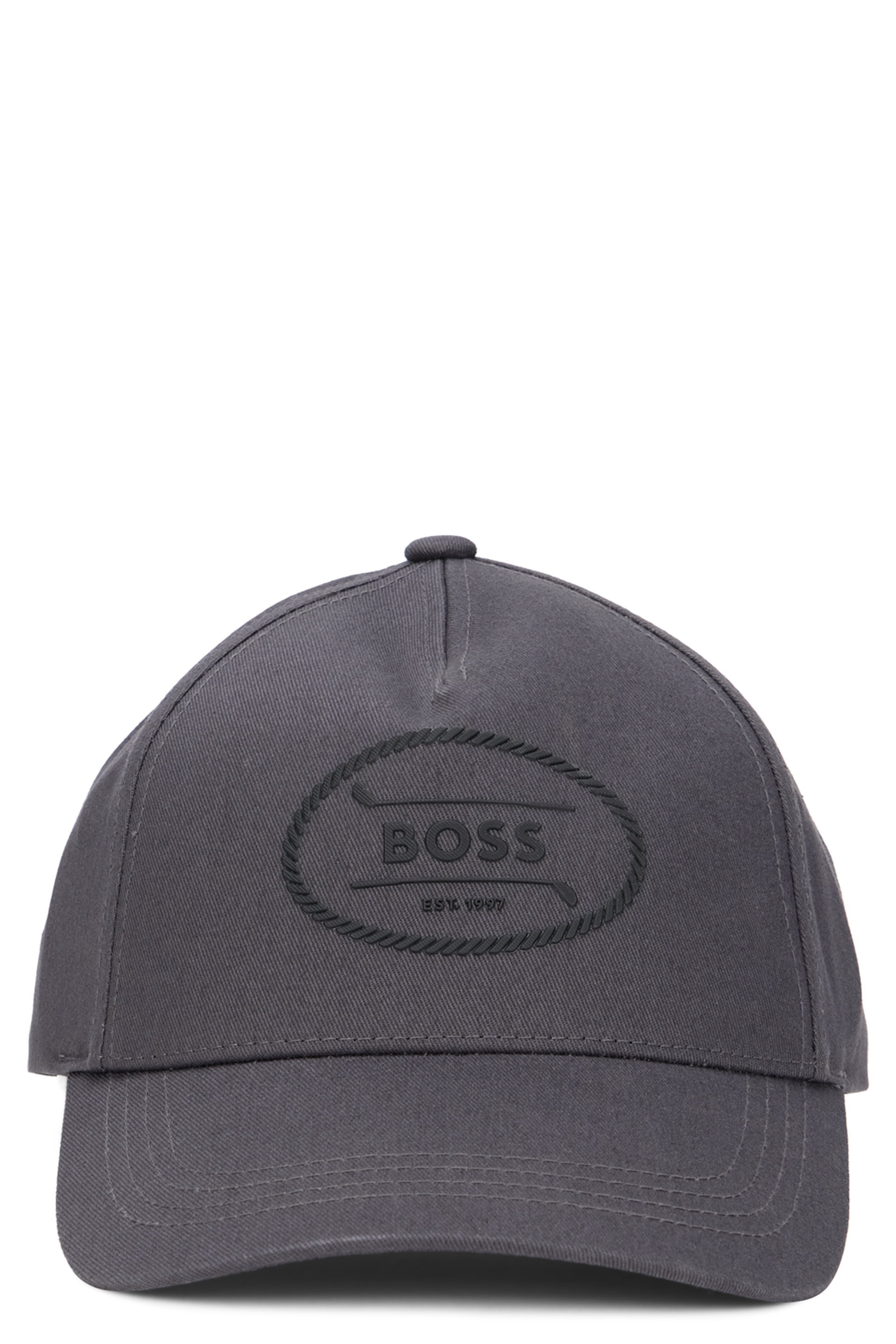 Cap with curved visor and logo