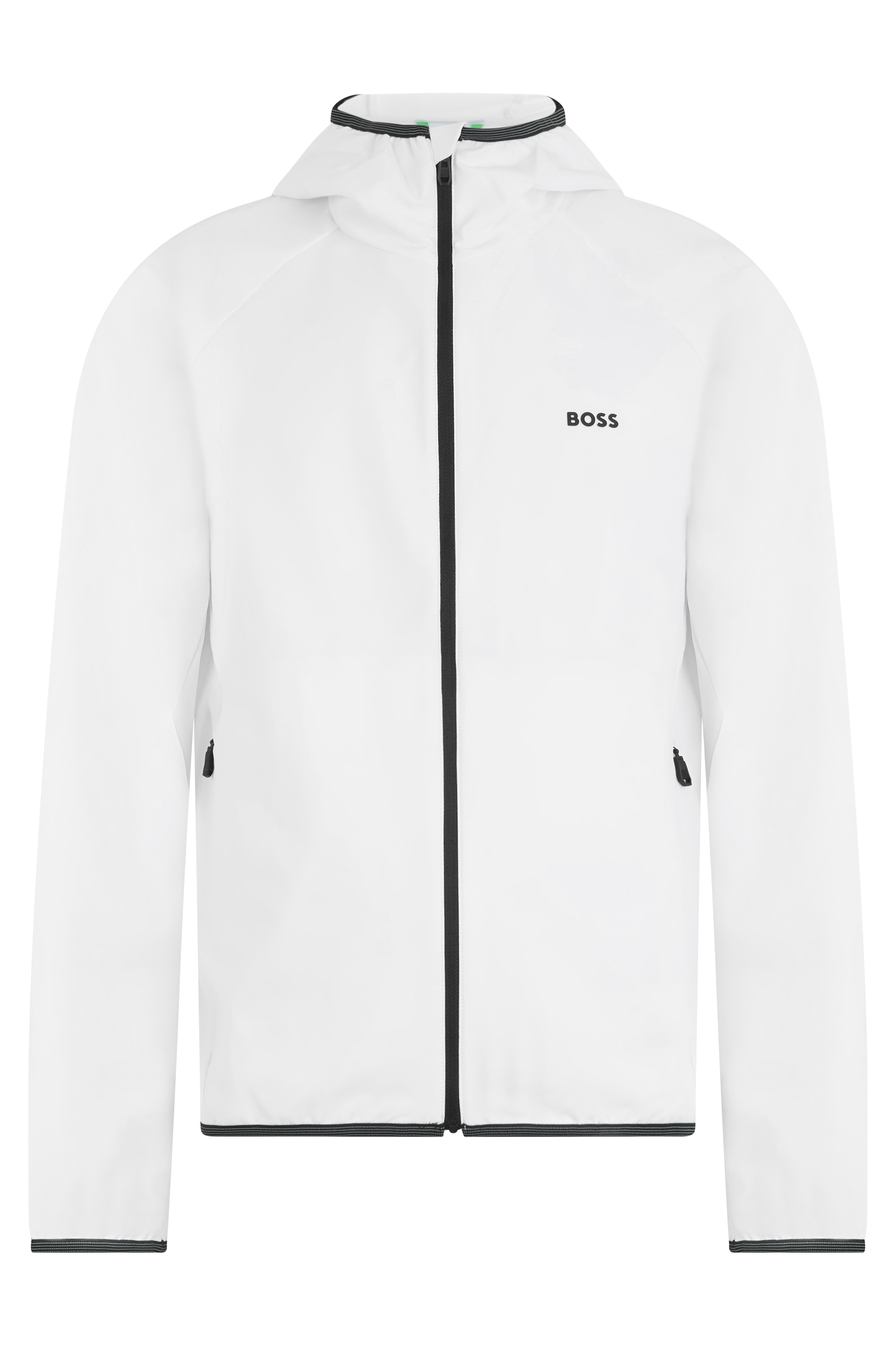 Waterproof jacket with zip and hood