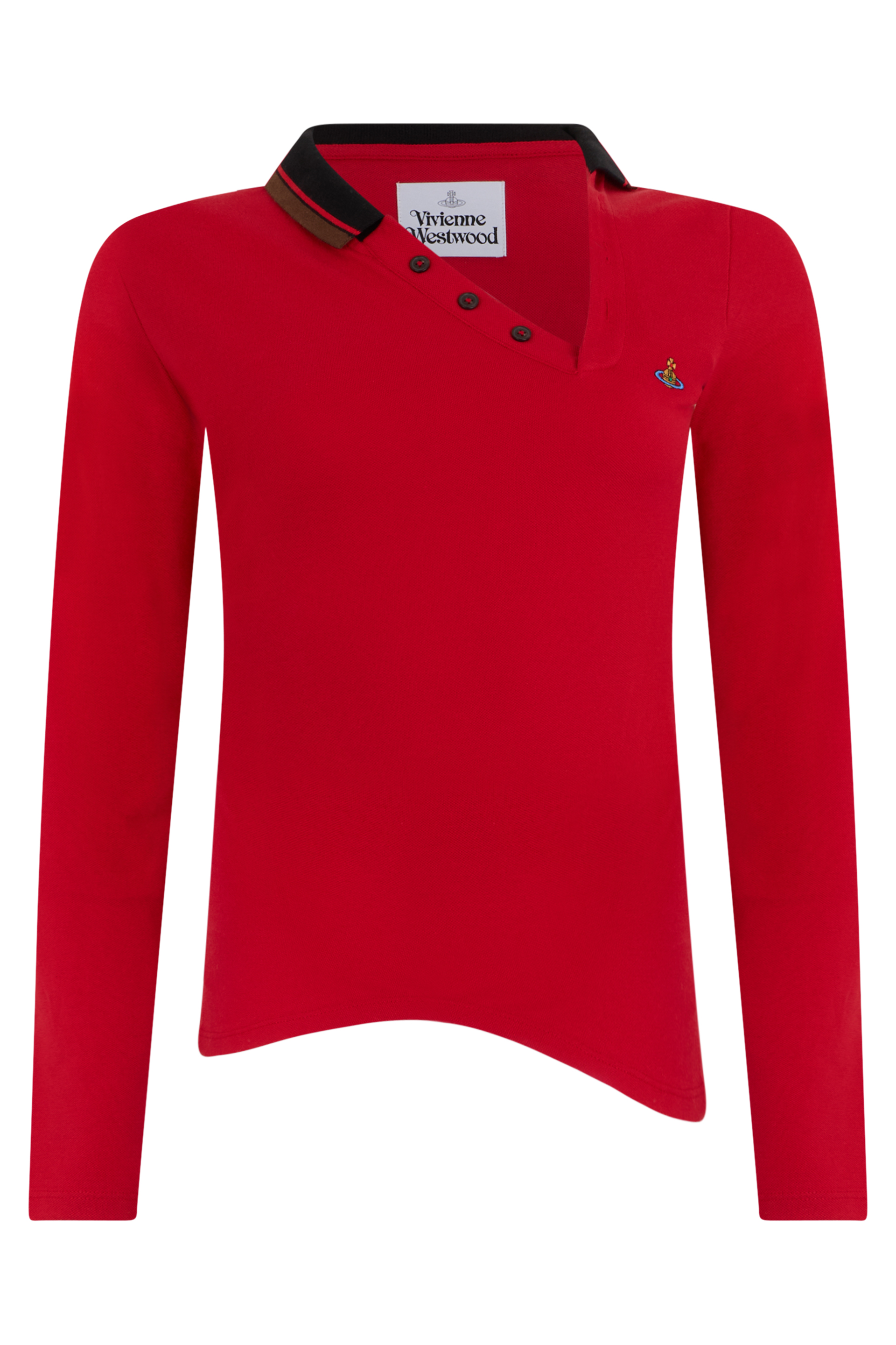 Polo with asymmetrical neckline