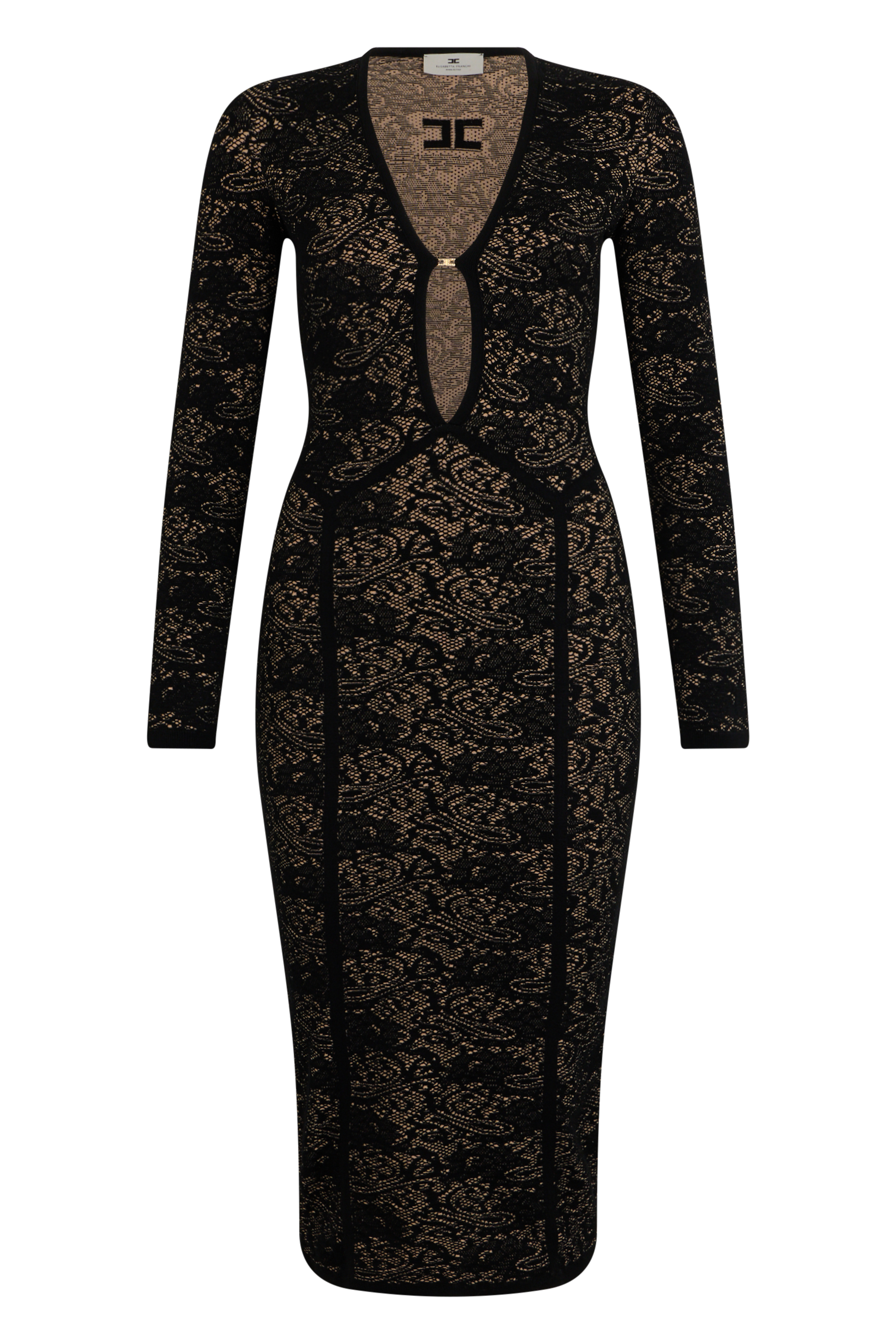 Dress with a deep neckline