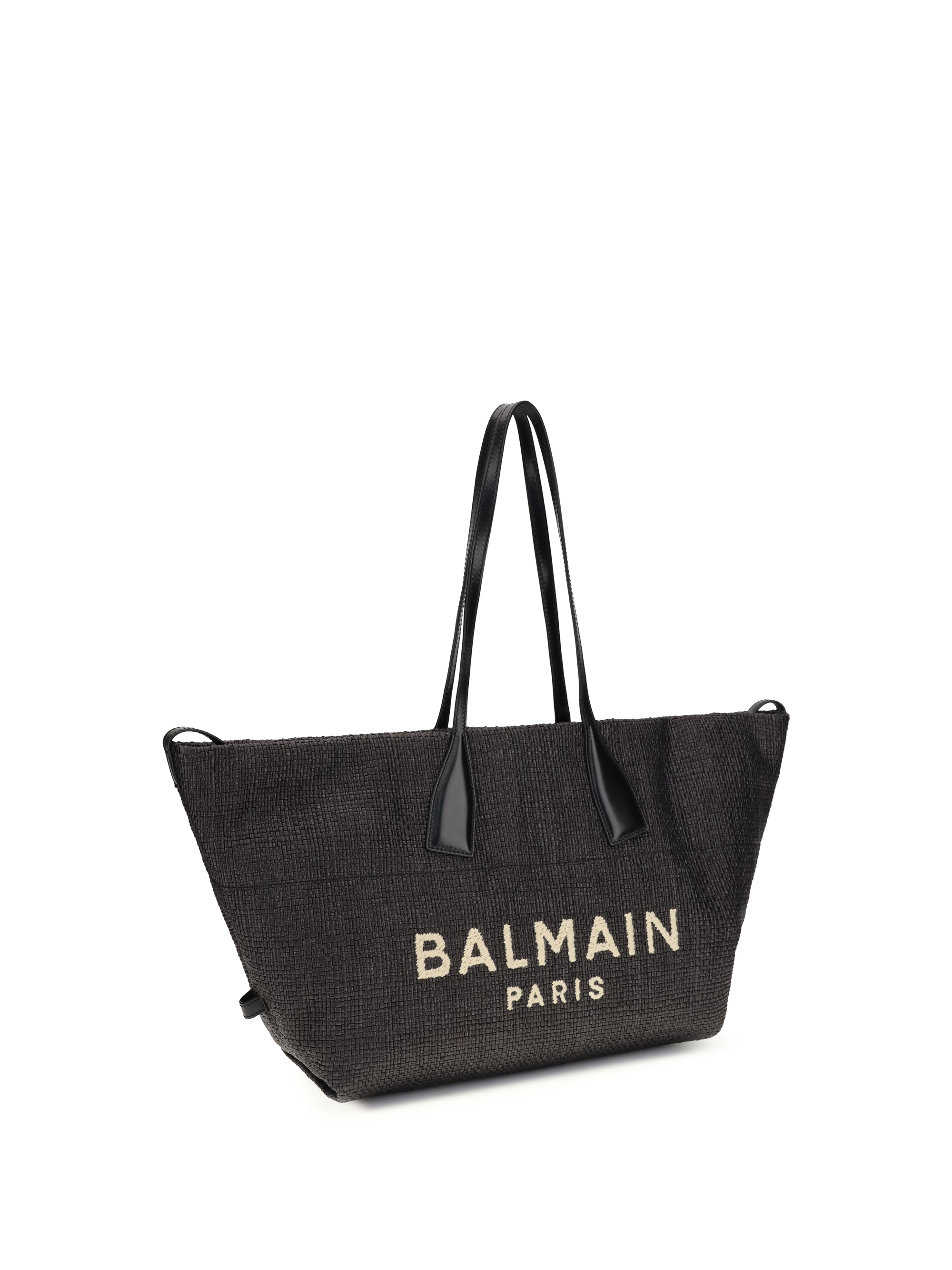 Track Shoulder Bag in leather and raffia
