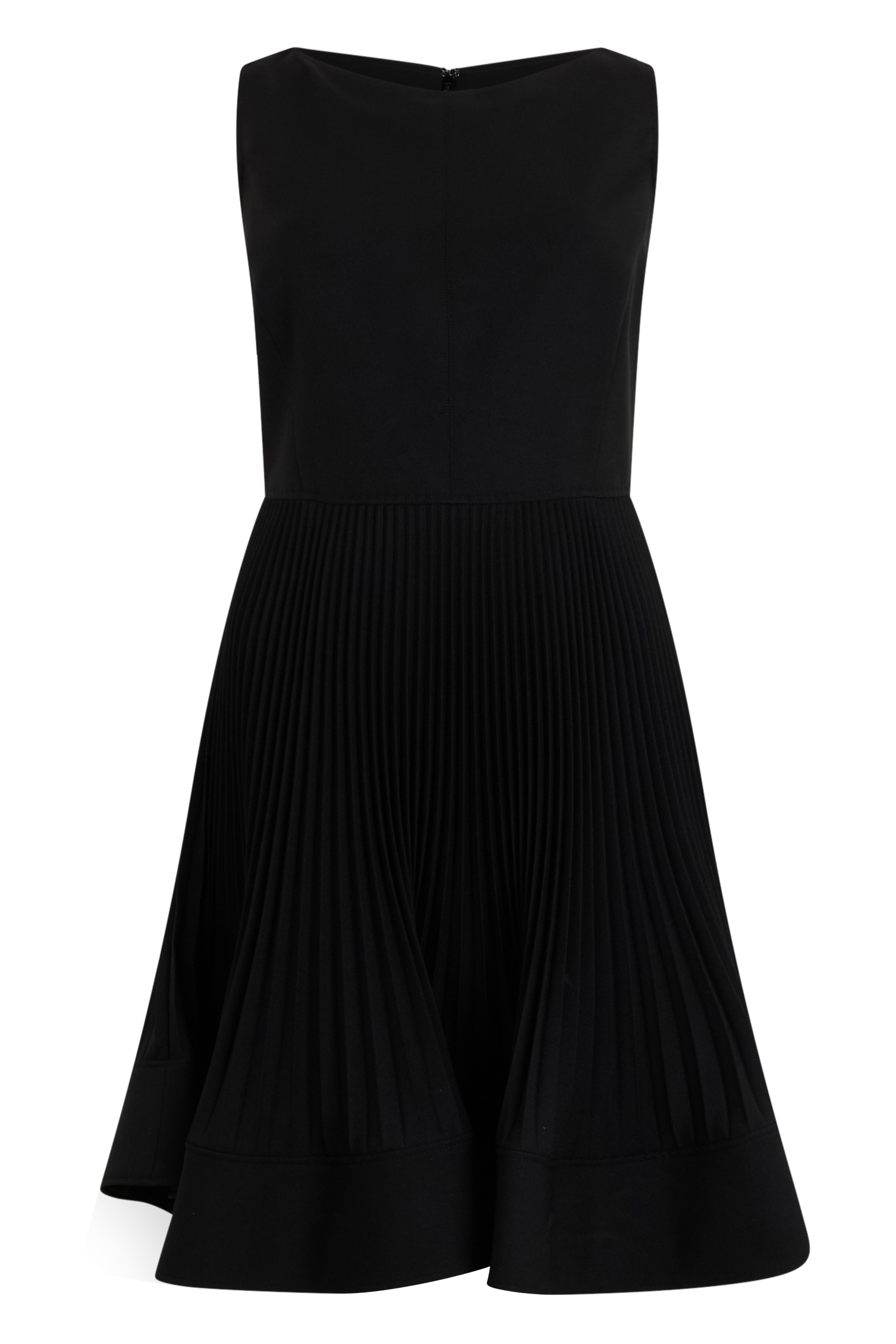 Flared dress with pleated skirt