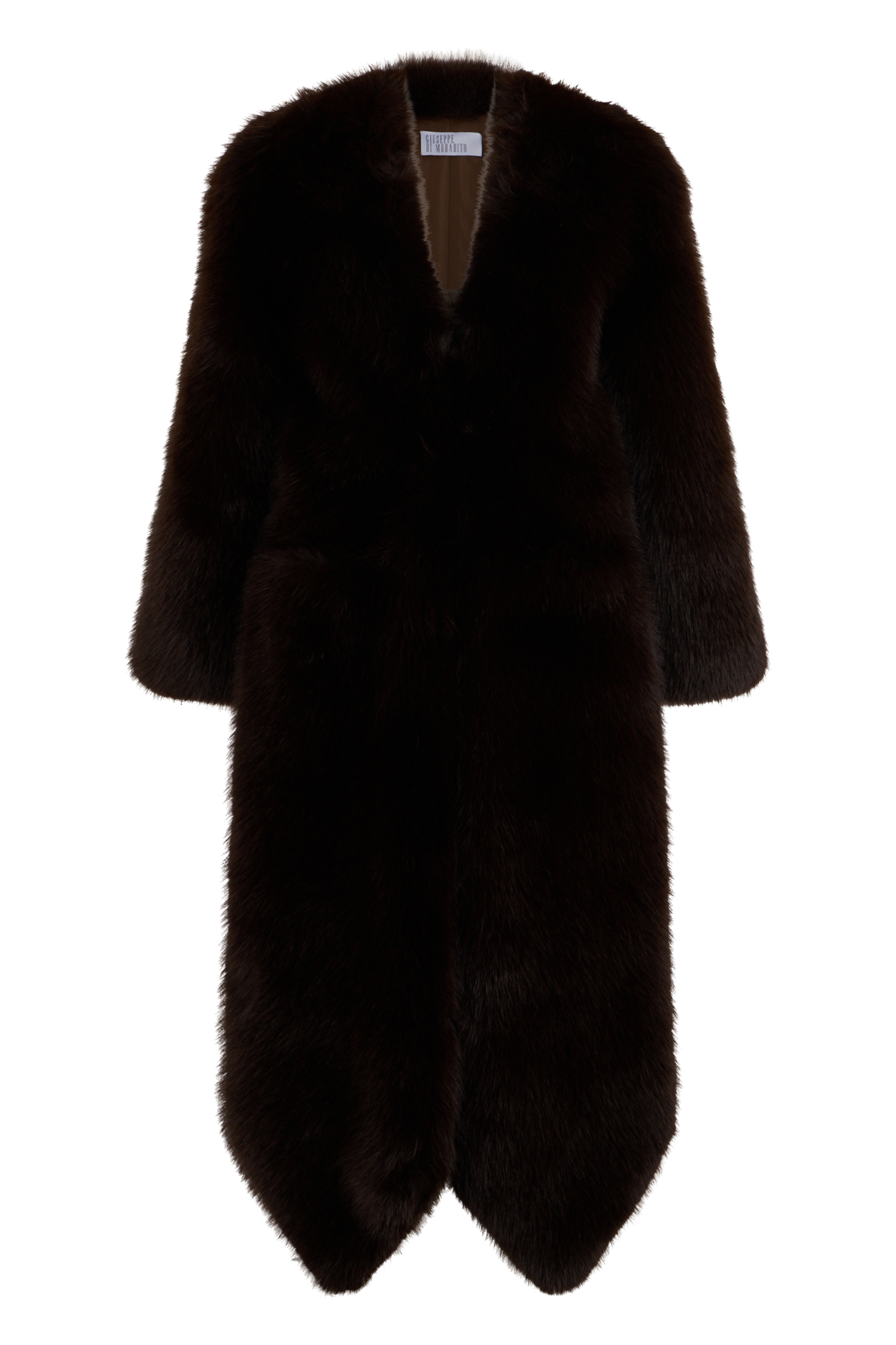 Long coat in fake fur