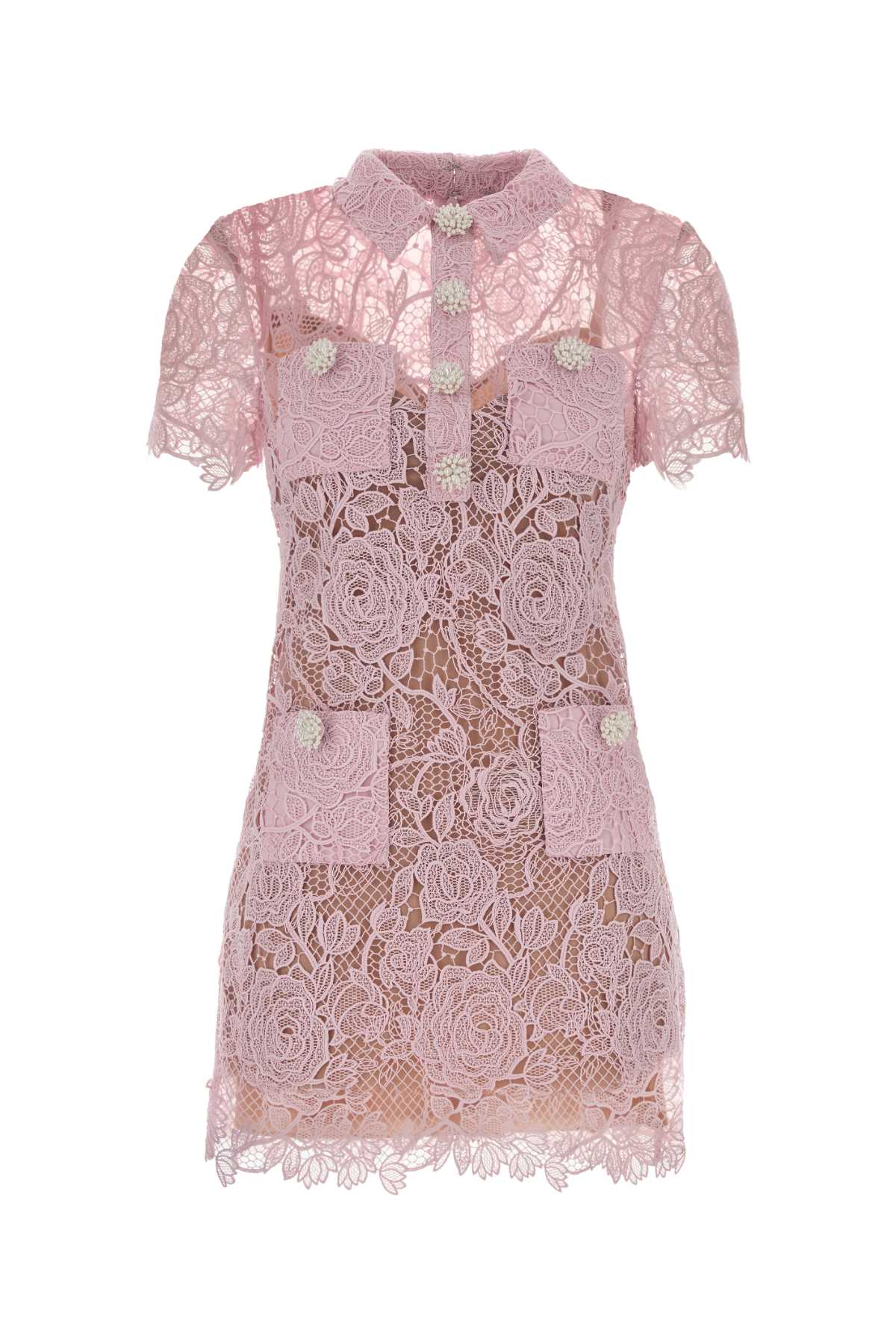 [SELF PORTRAIT] Short sleeve dress FW26 AW26069SAP PINK