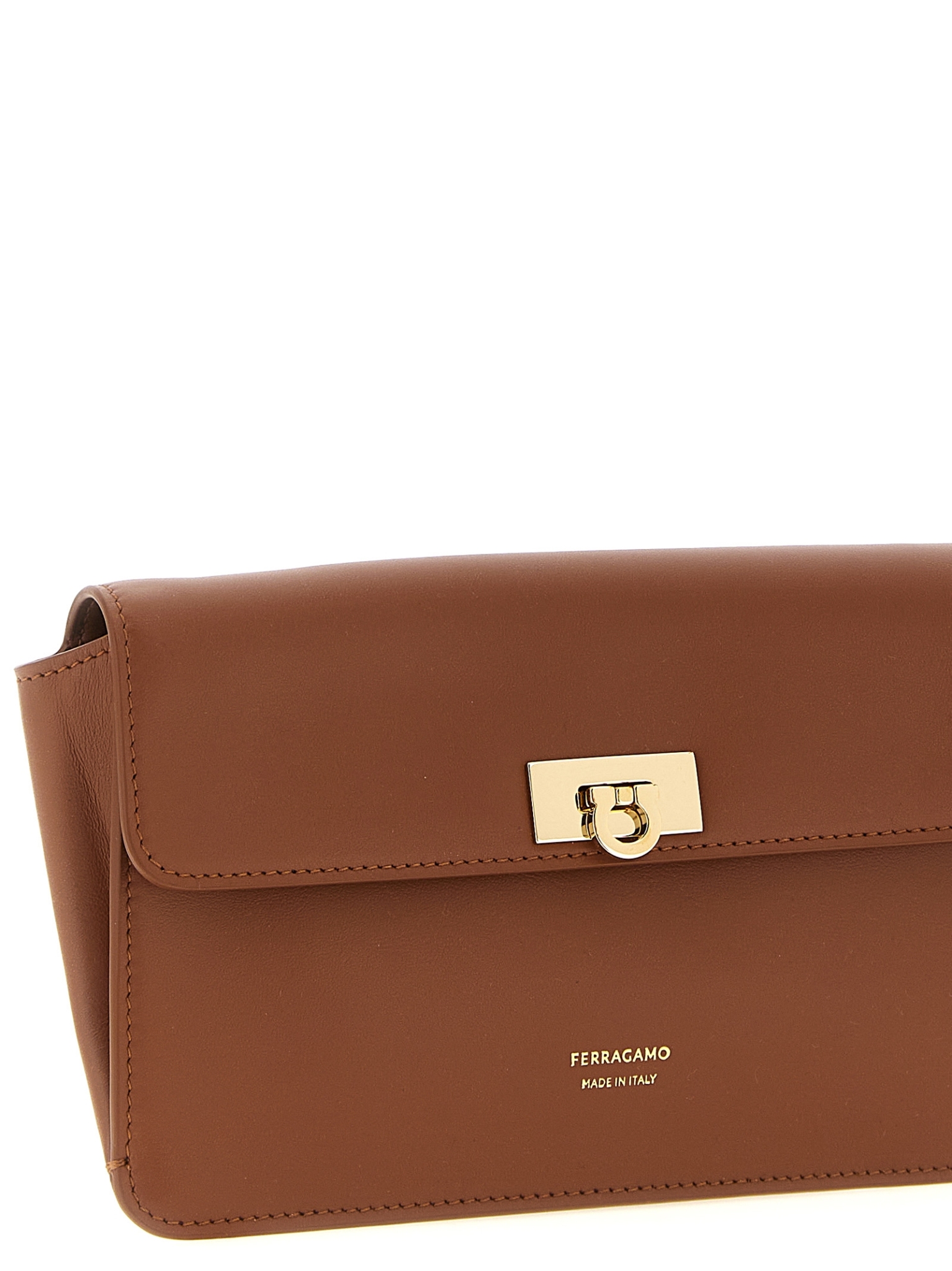 [Ferragamo] Clutch bag FW26 795688NEWCOGNAC