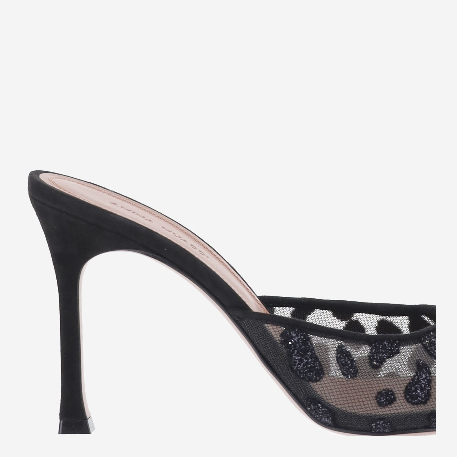 [Amina Muaddi] Pumps FW26 ALEXAMESHSLIPPER95BLACKLEOPARD