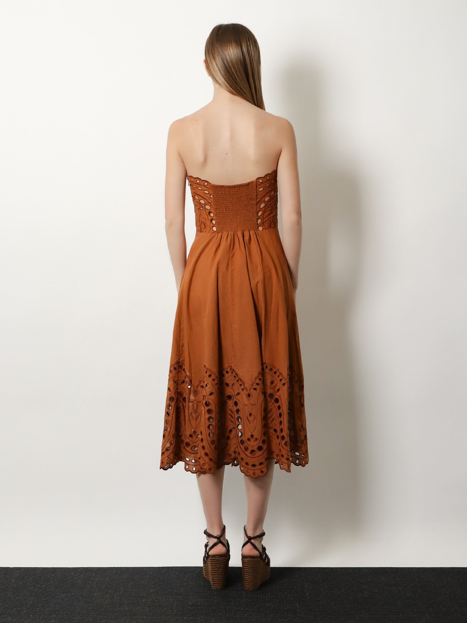 [Charo Ruiz Ibiza] Sleeveless dress SS26 263610BrownSealace