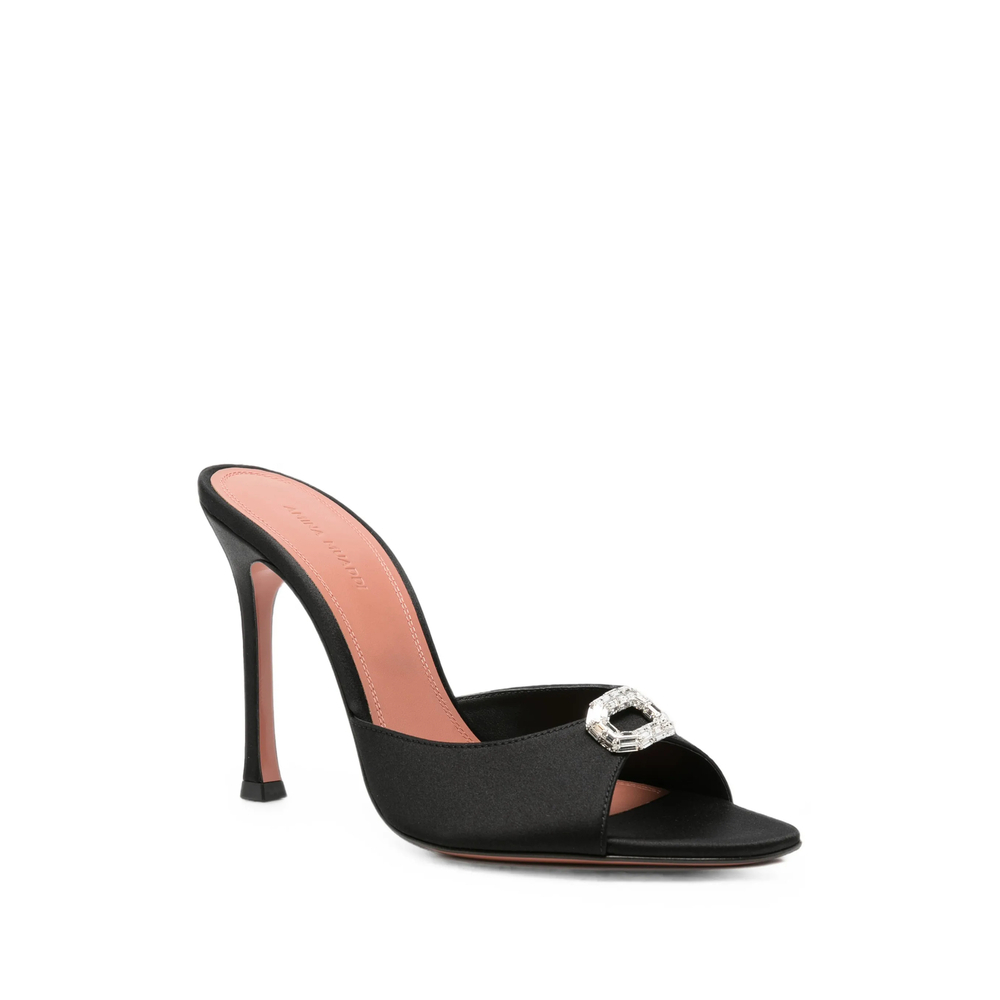 [Amina Muaddi] Mules FW26 MINI CAMELIA 105 BLKWH