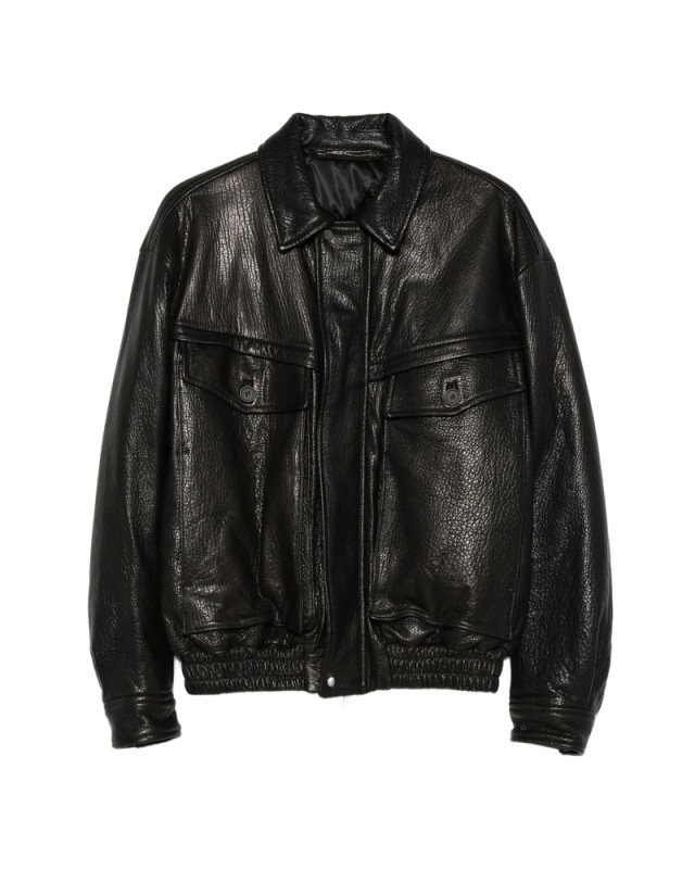 [Santoro] Leather Jacket FW26 51526-U  BLACK
