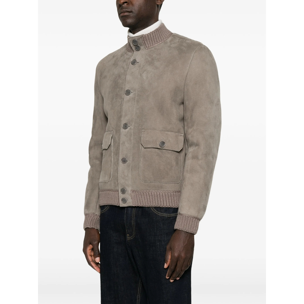 [Santoro] Leather Jacket FW26 51685-U  STONE