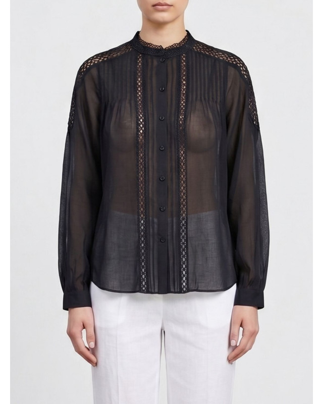 [Isabel Marant Etoile] Shirts Long Sleeve FW26 HT0942FAD3J04E 01BK