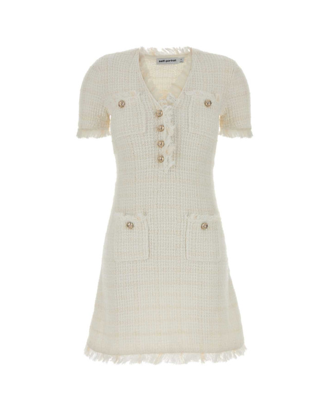 [SELF PORTRAIT] Short sleeve dress FW26 AW26146SAC CREAM