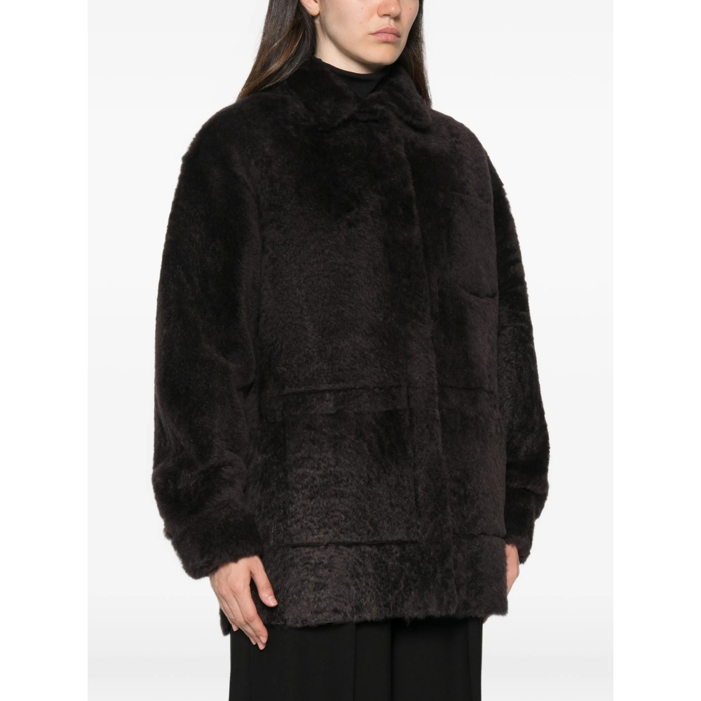 [SIMONETTA RAVIZZA] Leather Jacket FW26 F06JA437H18  CHOCO