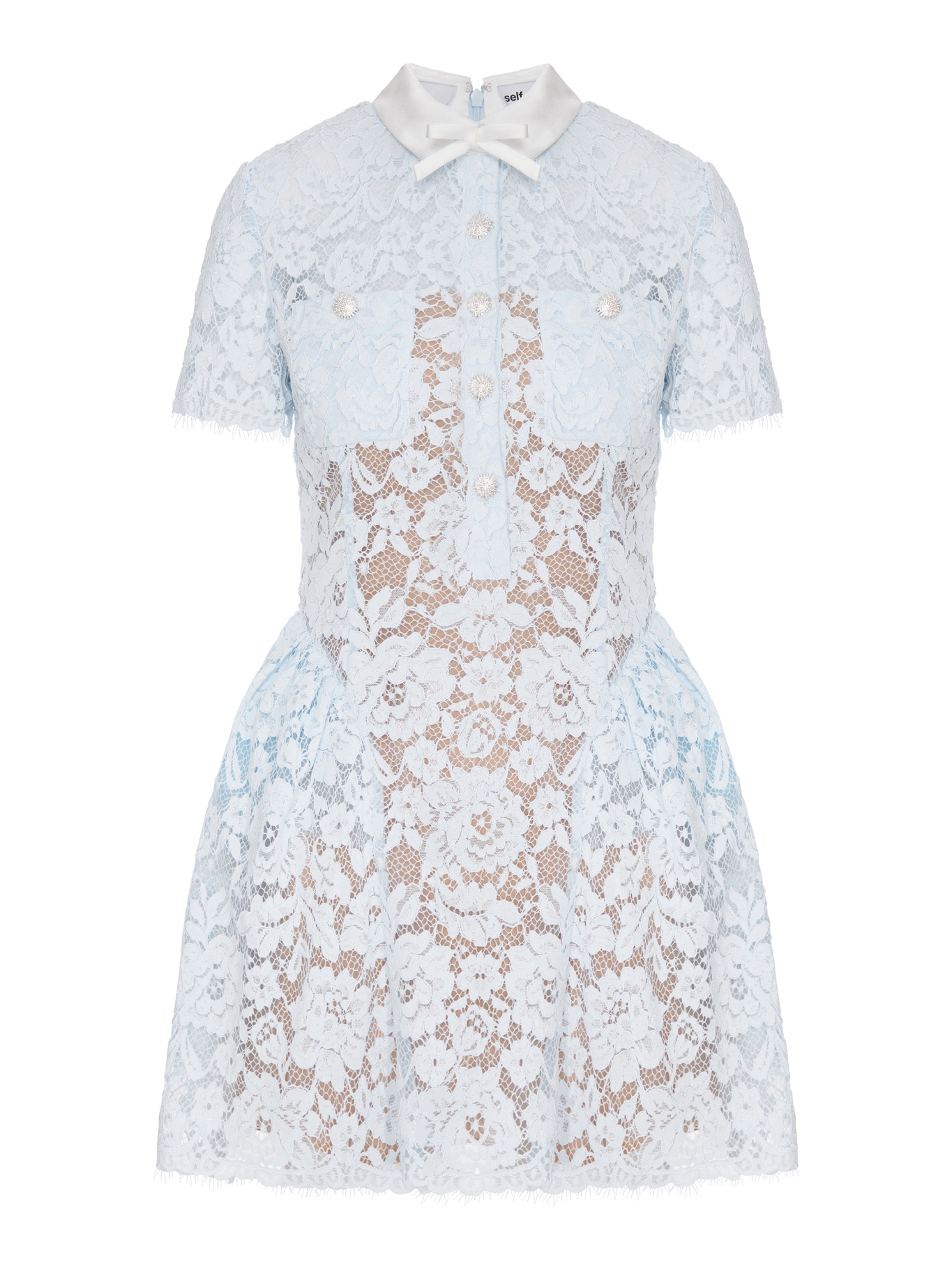 [Self-portrait] Short sleeve dress FW26 AW26004SABLBLUE