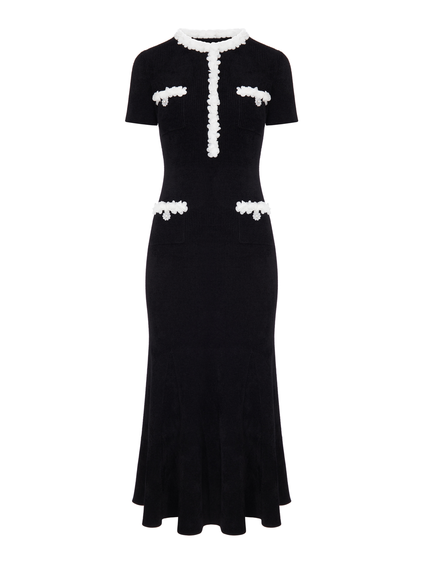 [Self-portrait] Short sleeve dress FW26 AW26099MABBLACK