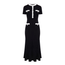 [Self-portrait] Short sleeve dress FW26 AW26099MABBLACK
