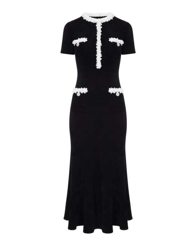 [Self-portrait] Short sleeve dress FW26 AW26099MABBLACK