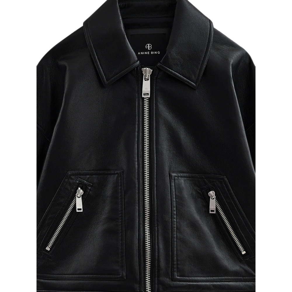 [Anine Bing] Leather Jacket FW26 A-01-12439  BLK81