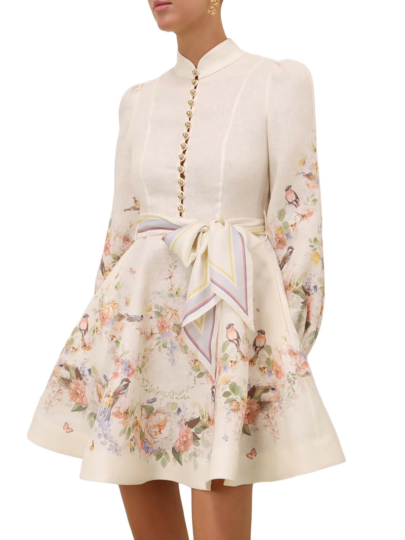 [Zimmermann] Long sleeve dress FW26 9142DF261CRBQ CREAM BOUQUET