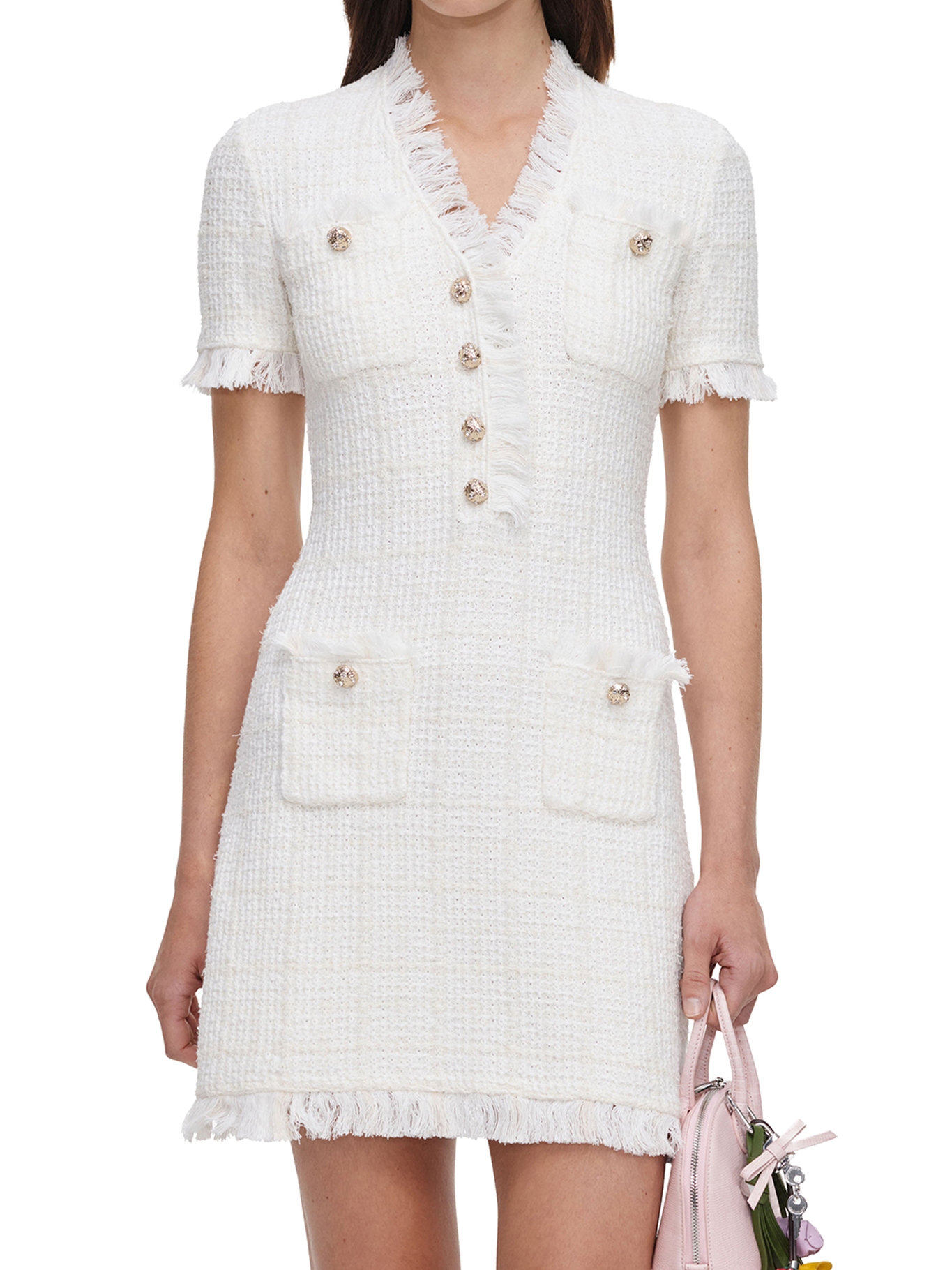 [Self-portrait] Short sleeve dress FW26 AW26146SACCREAM