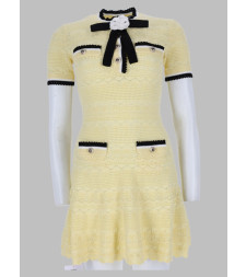 [Self-portrait] Short sleeve dress FW26 PF26-072S-Y_YELLOW