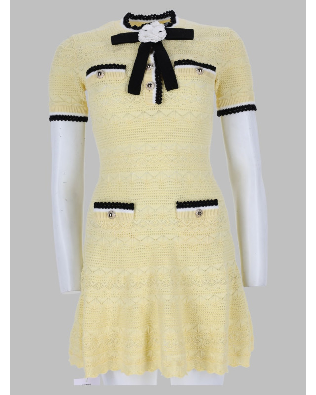 [Self-portrait] Short sleeve dress FW26 PF26-072S-Y_YELLOW