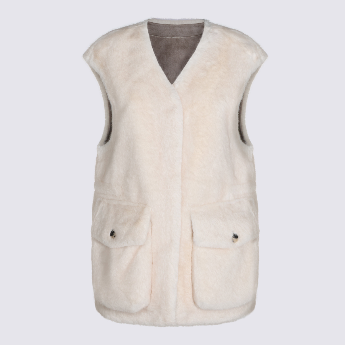 [Urbancode] Fur Jacket FW26 BJ20370CASHEW AND CREAM