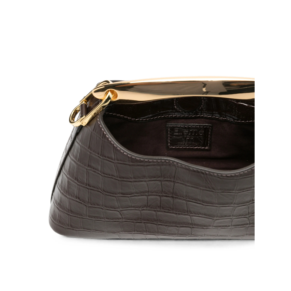 [ELLEME] Tote bag FW26 MINI BOOMERANG CROCO DKBRO