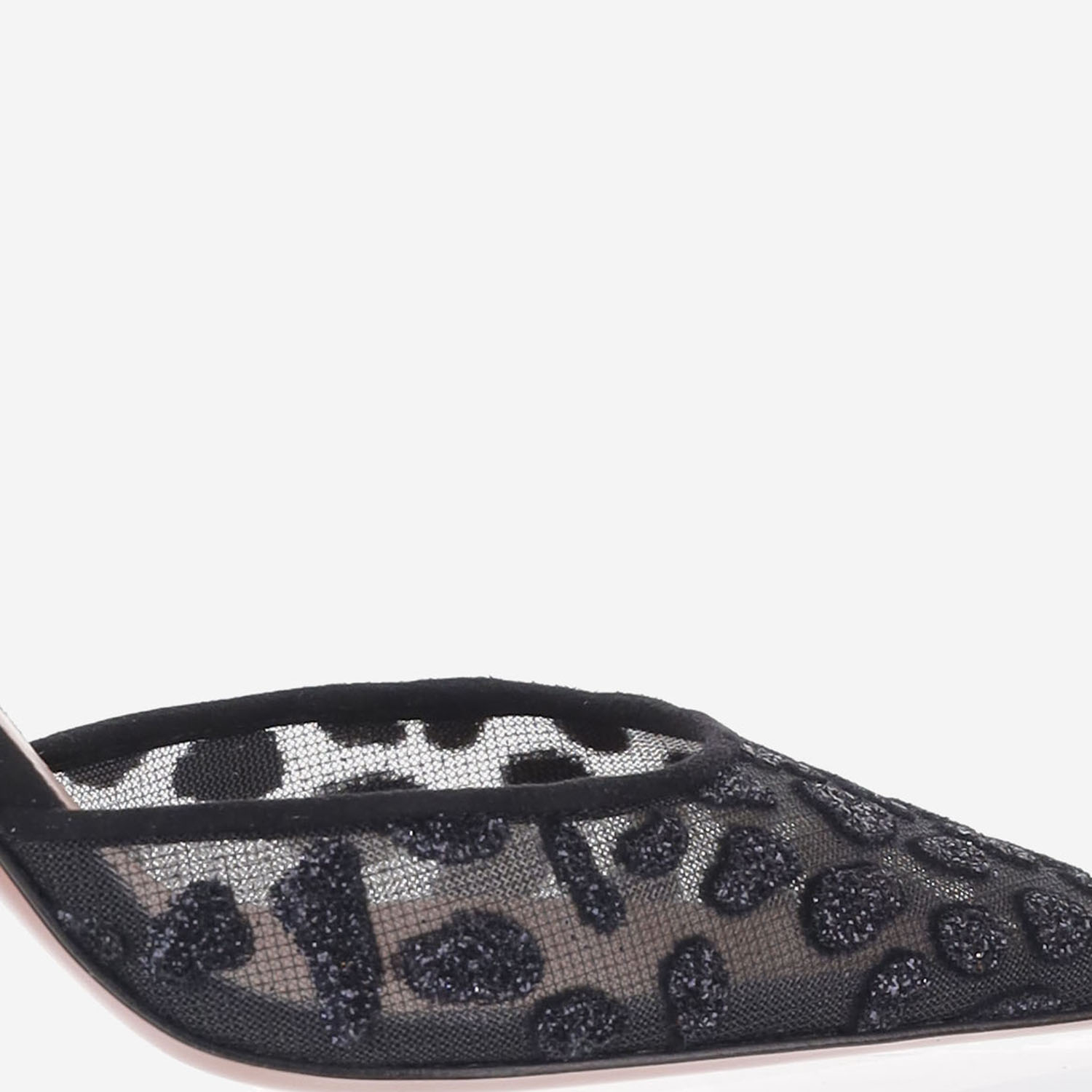 [Amina Muaddi] Pumps FW26 HOLLIMESHSLING95BLACKLEOPARD
