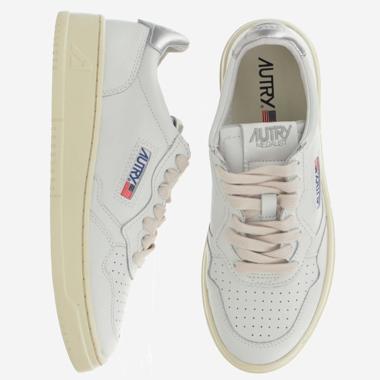 [AUTRY] Sneakers FW26 AULWLL05LEATLEATWHTSILVER