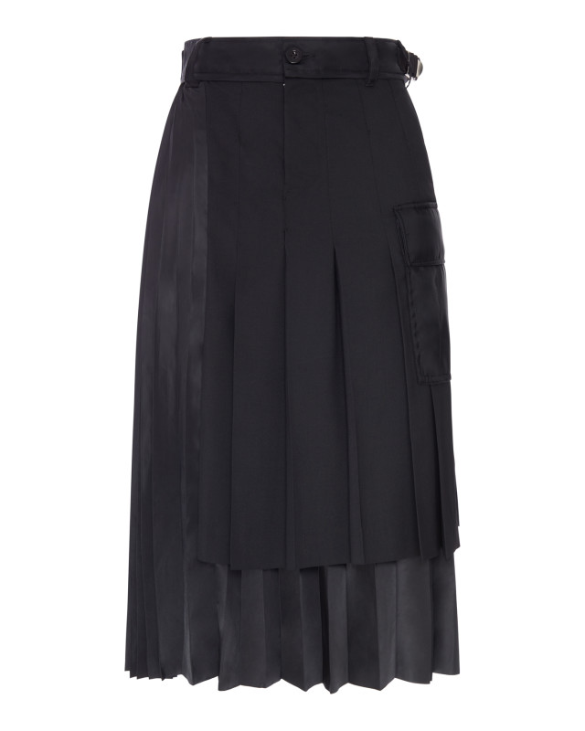 [Sacai] Midi skirt FW26 2608569001 BLACK