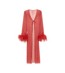 [OSEREE] Long sleeve dress FW26 LKF257 LUREX PLUM CORAL
