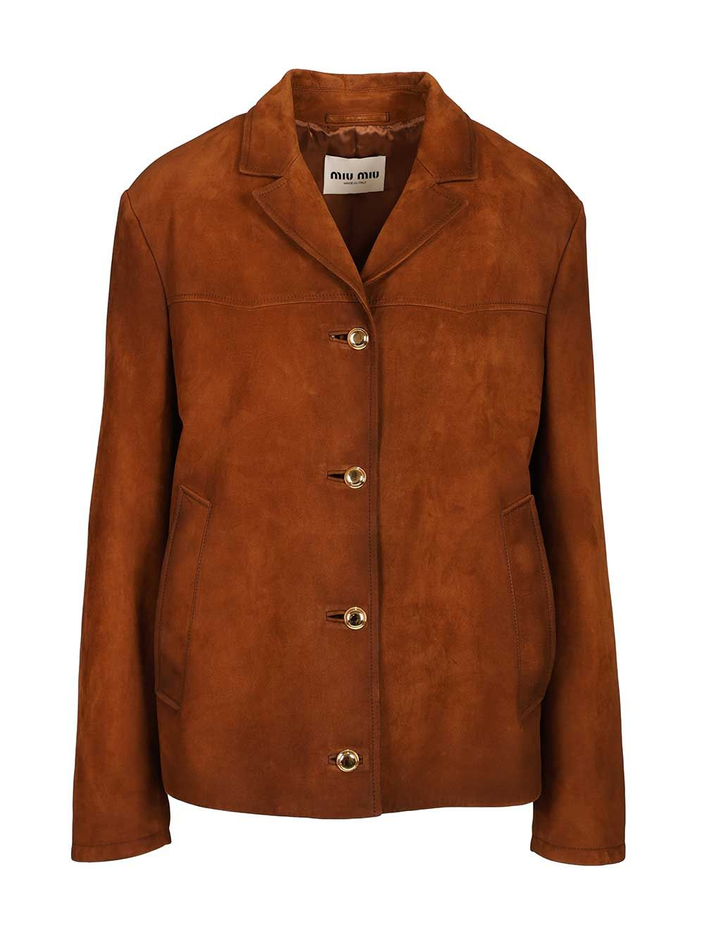 [Miu Miu] Leather Jacket SS26 MPV948 S OOO 104RF1034