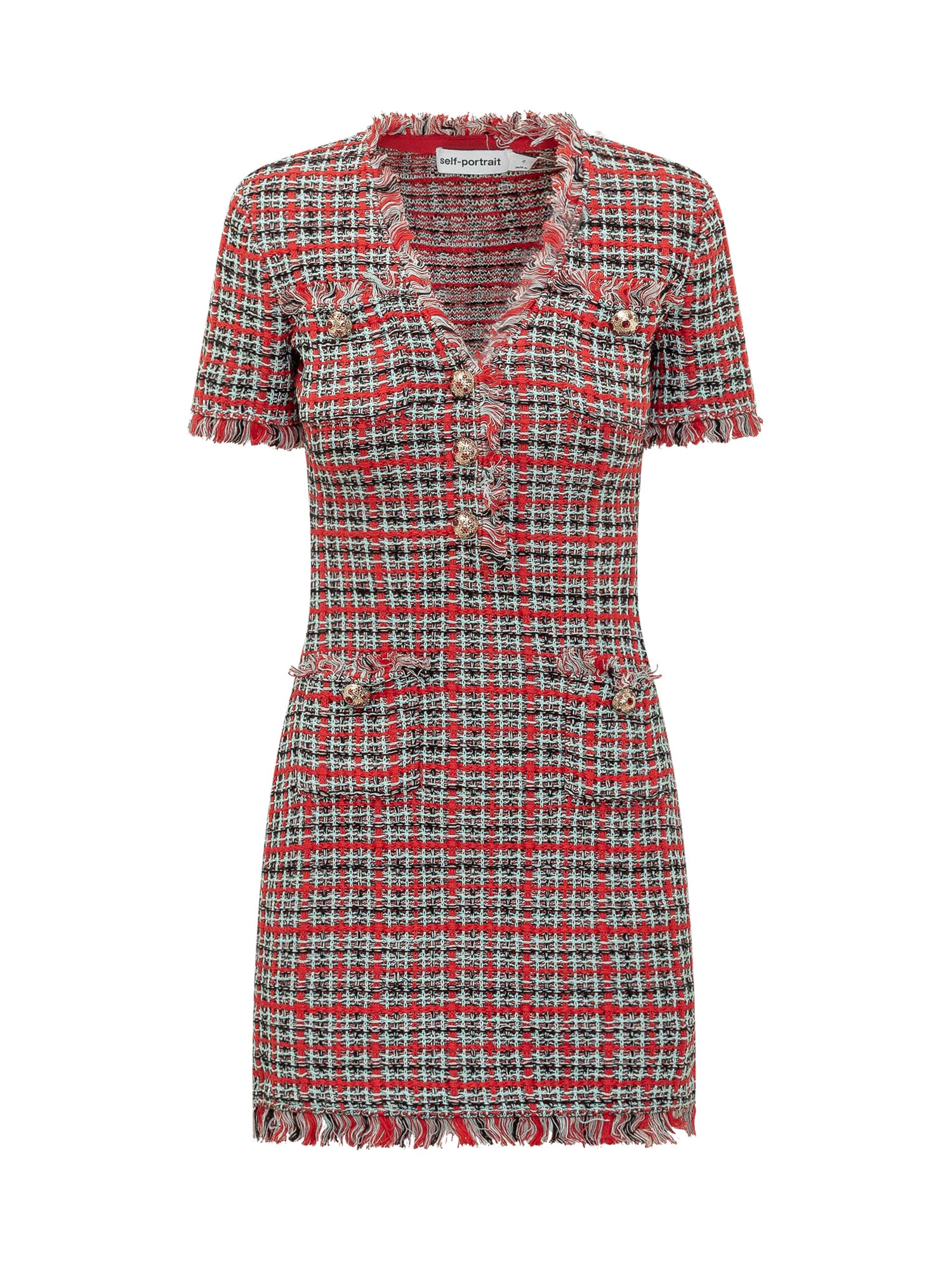 [Self-portrait] Short sleeve dress FW26 AW26146SBR RED