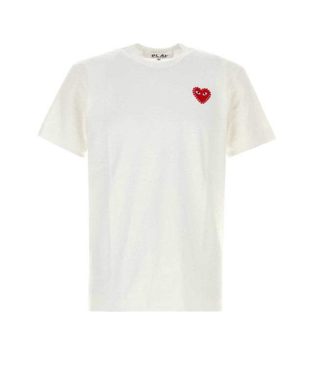 [COMME DES GARCONS PLAY] T-shirts Short Sleeve FW26 AXT801051 WHITERED