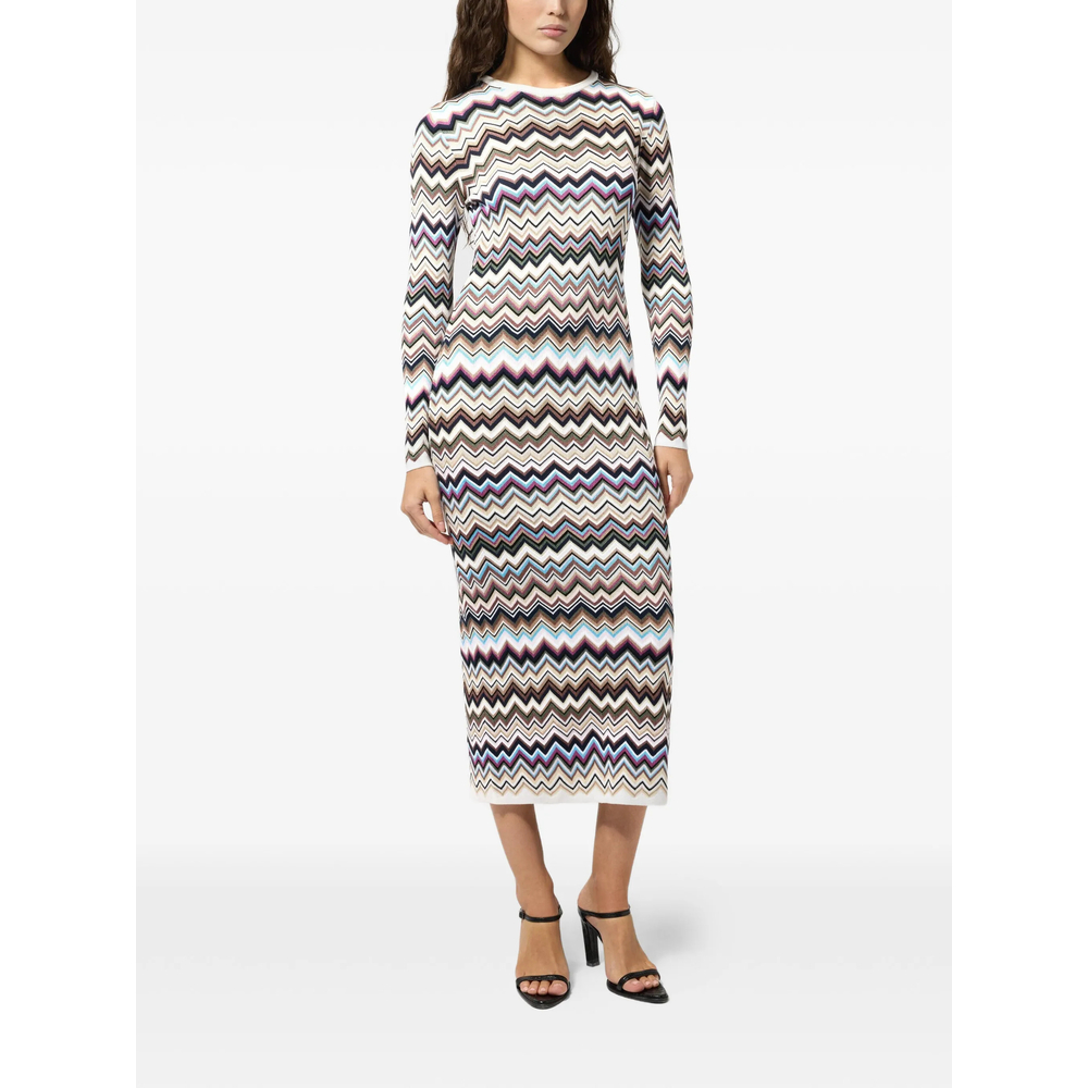 [MISSONI] Long sleeve dress FW26 DS26WG28 BK01KO SMSPL