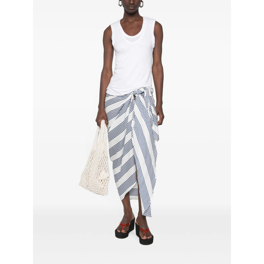 [THE FRANKIE SHOP] Long skirt FW26 THIRA WRAP  NAVWH