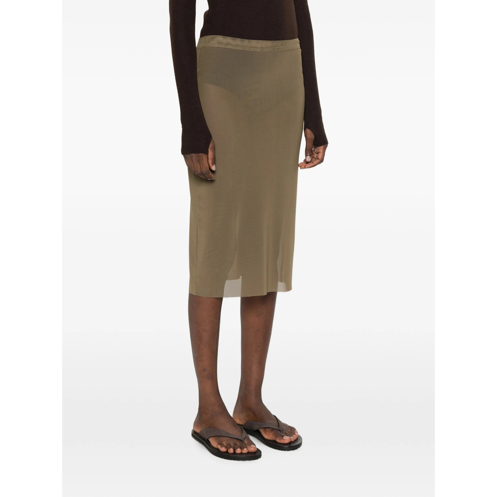 [THE FRANKIE SHOP] Midi skirt FW26 SUVA SHEER  KHAKI