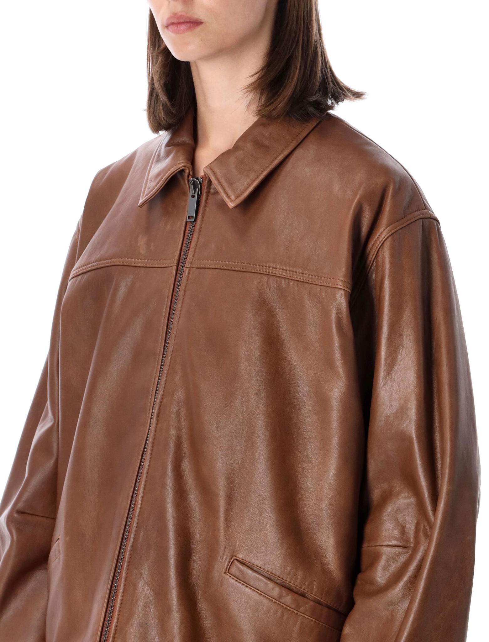 [HAIKURE] Leather Jacket FW26 HEW09131PL008TPC0081