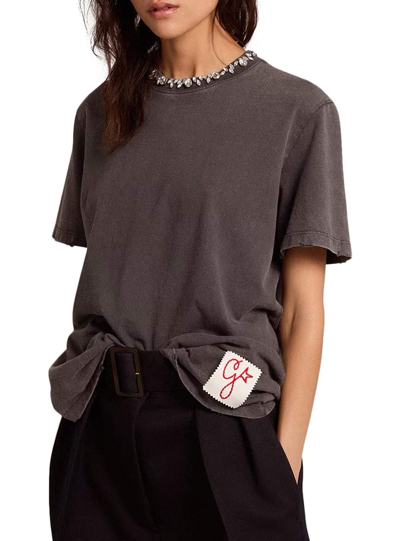 [GOLDEN GOOSE DELUXE BRAND] T-shirts Short Sleeve FW26 GWP01220P00067060318 ANTHRACITE