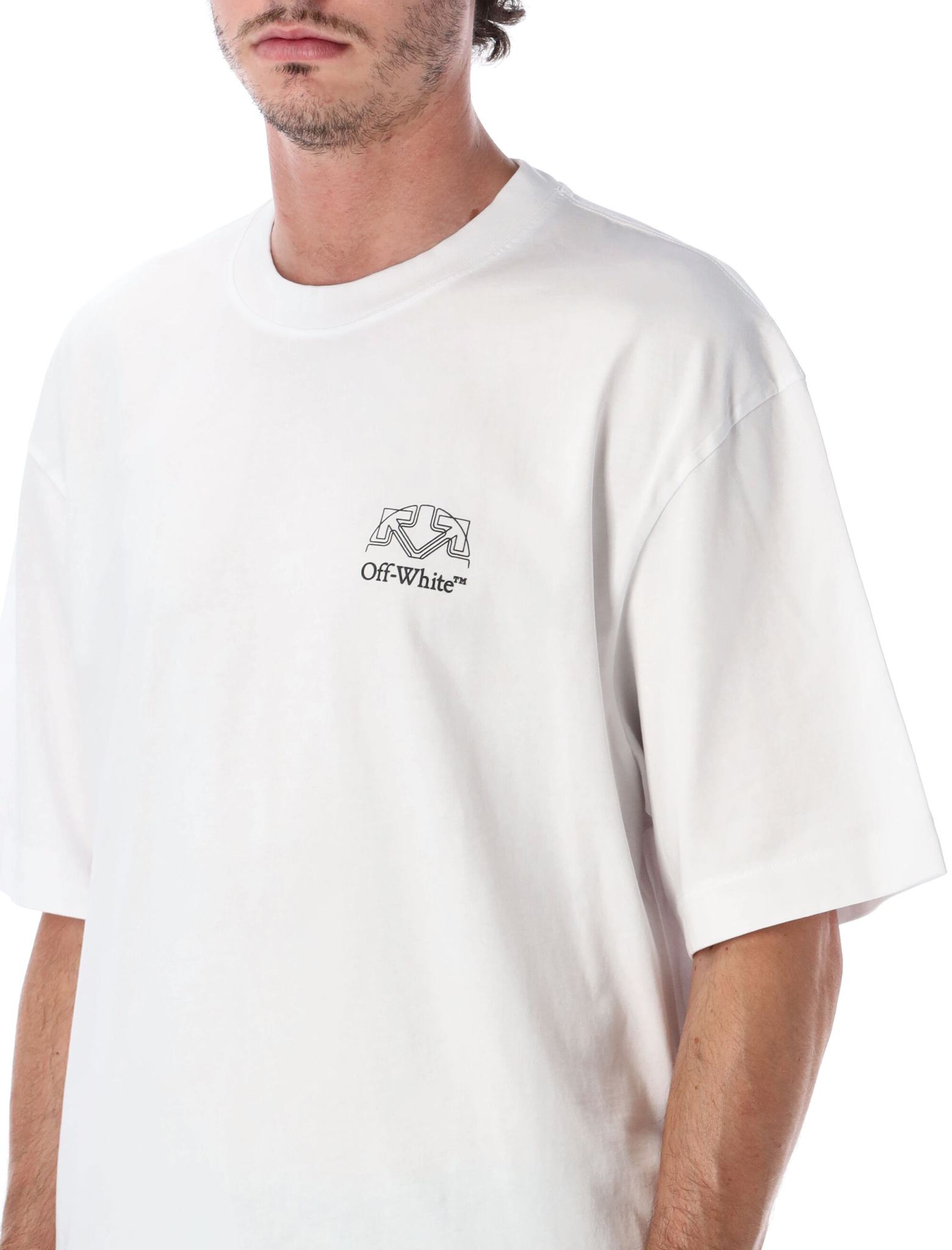 [Off-White] T-shirts Short Sleeve FW26 OMAA120F26JER01E100