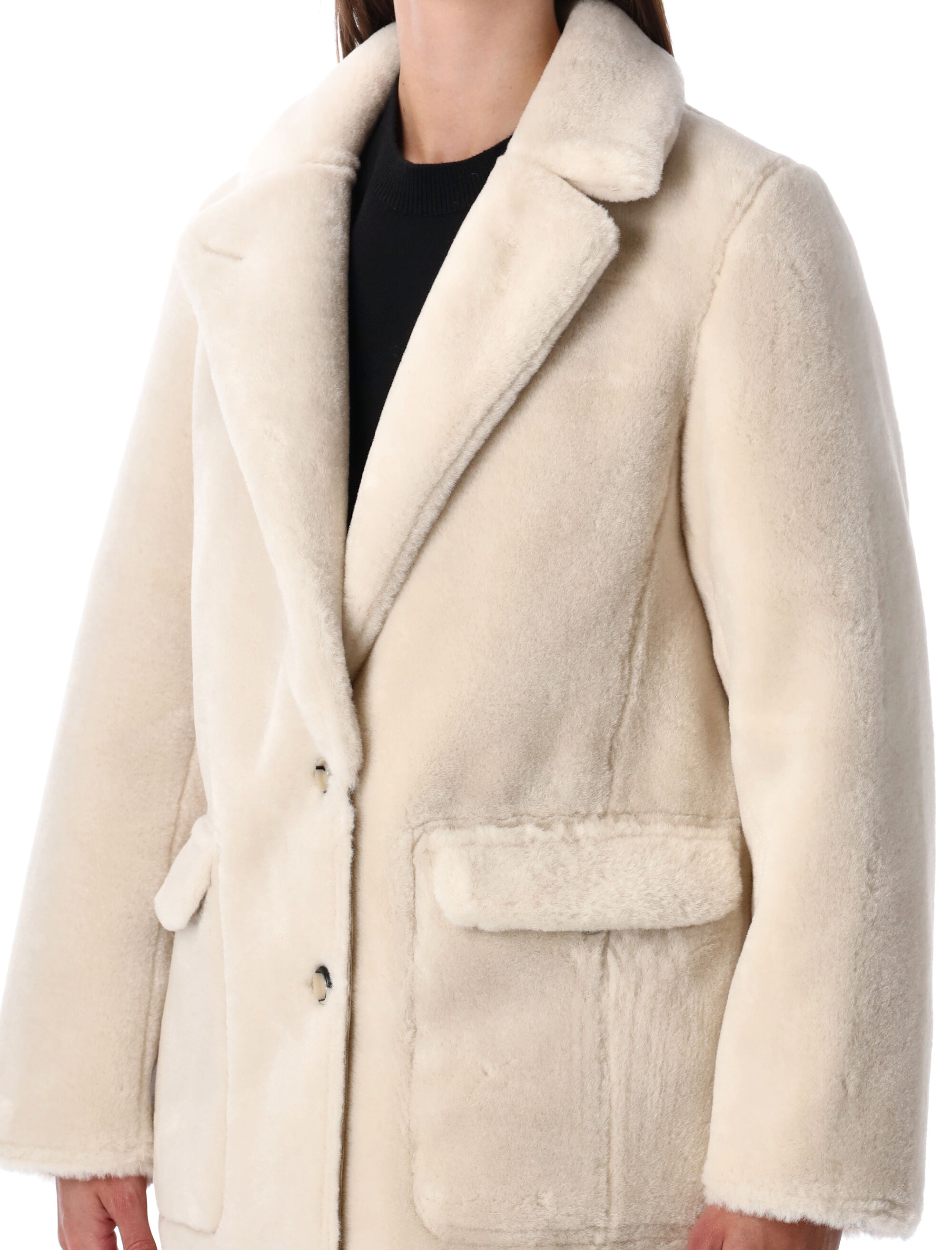 [Urbancode] Fur Jacket FW25 BJ20011RICE