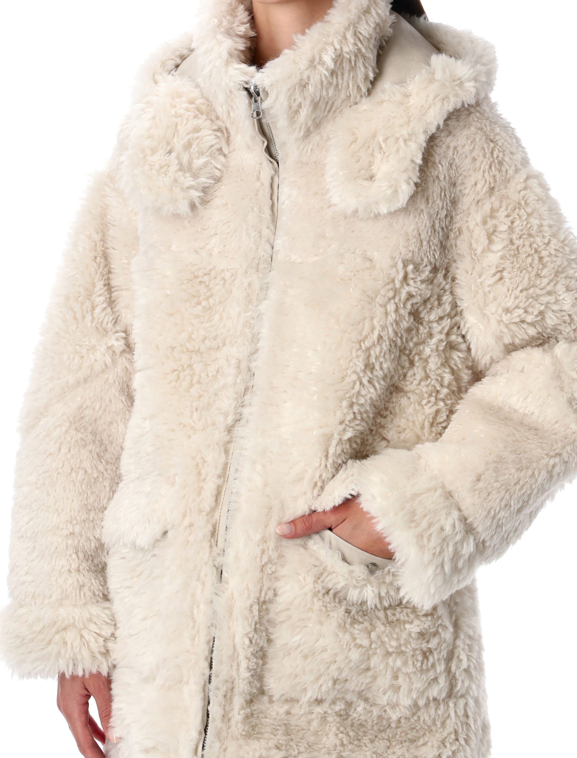 [Urbancode] Fur Jacket FW25 BJ20024CHALKY